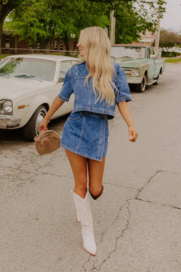 Downtown Chic High Waist Denim Skort sold by Impressions