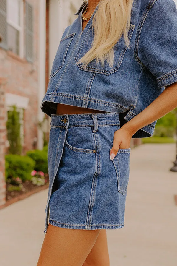 Downtown Chic High Waist Denim Skort sold by Impressions product image thumbnail 5