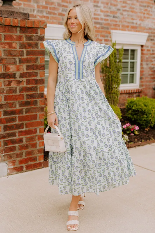 Picnic Ready Floral Midi Dress in Mint sold by Impressions