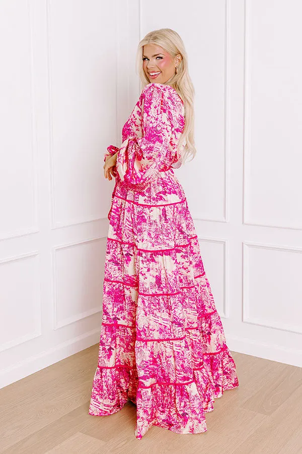 Chateau Chic Tiered Maxi Dress in Hot Pink Curves sold by Impressions product image thumbnail 2