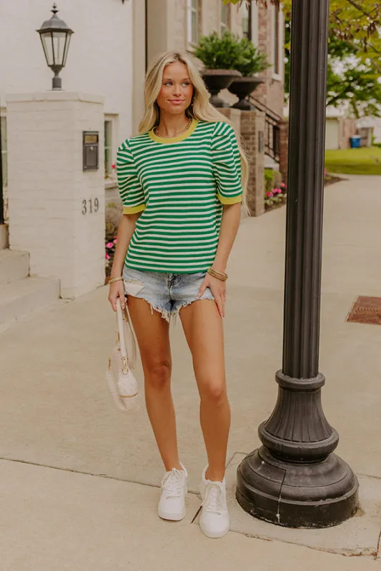 Key Lime Cutie Stripe Top made by entro