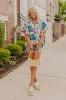 Cozumel Cutie Floral Top in Blue sold by Impressions