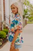 Cozumel Cutie Floral Top in Blue sold by Impressions