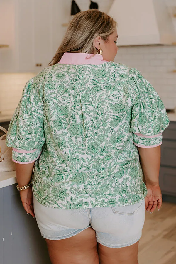 Sonoma Charm Floral Top in Green Curves sold by Impressions product image thumbnail 4