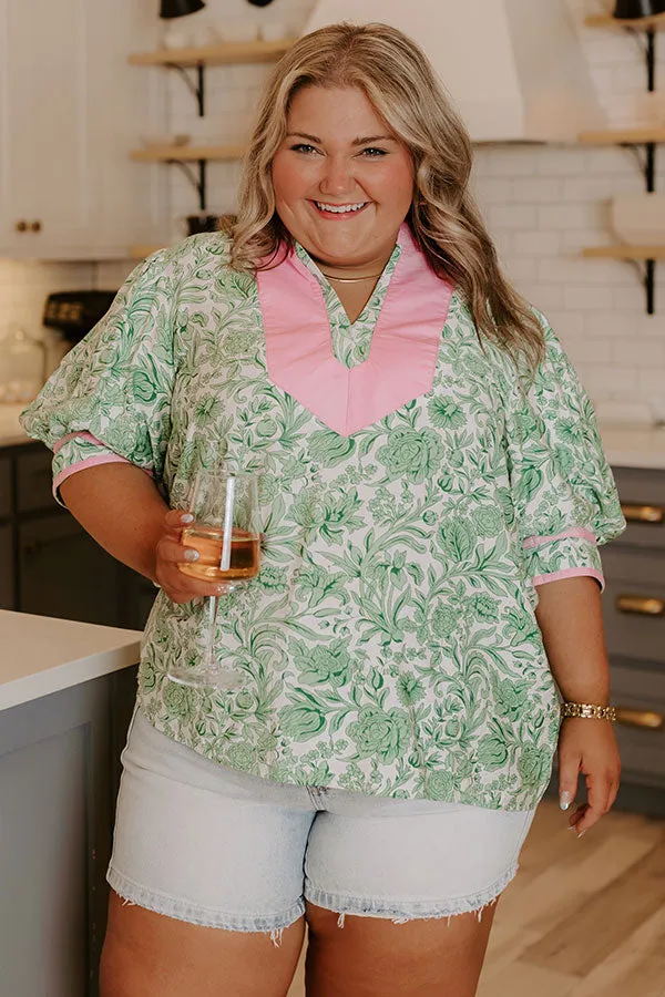 Sonoma Charm Floral Top in Green Curves sold by Impressions product image thumbnail 2