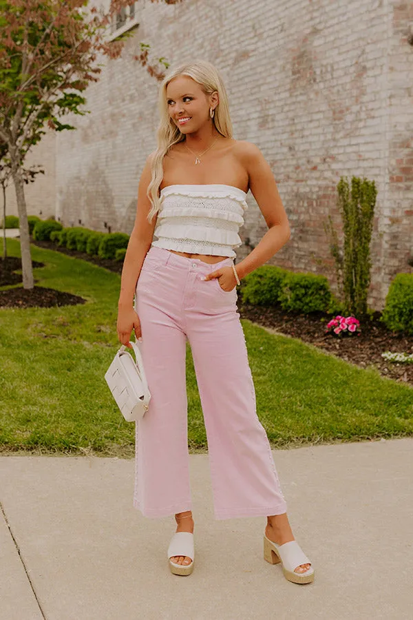 The Lorelai High Waist Pearl Embellished Jean in Lavender sold by Impressions product image thumbnail 3