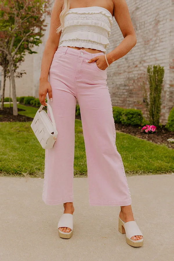 The Lorelai High Waist Pearl Embellished Jean in Lavender sold by Impressions product image thumbnail 4