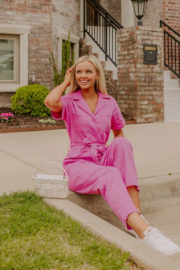 Capturing Memories Denim Jumpsuit in Violet sold by Impressions