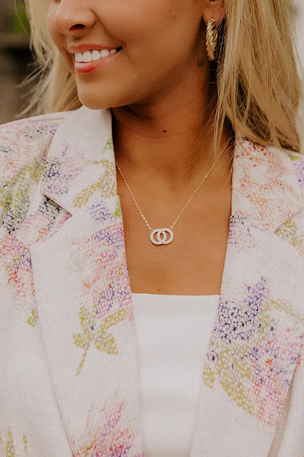 Sweet Smile Cubic Zirconia Necklace in Gold sold by Impressions