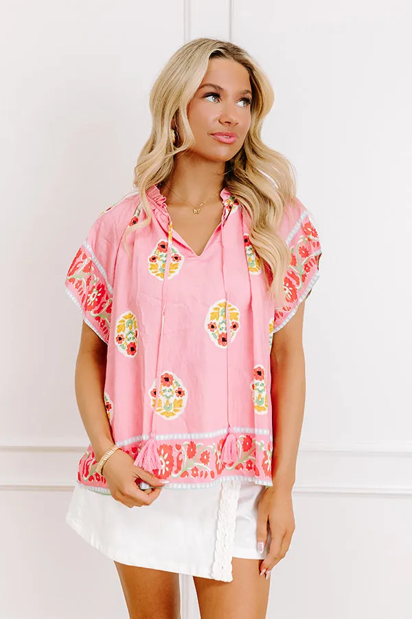 Margaritas On The Boardwalk Floral Top sold by Impressions