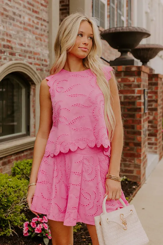 Prosecco Sippin' Eyelet Top sold by Impressions