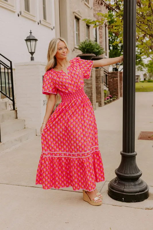 Santorini Bliss Maxi Dress in Pink sold by Impressions