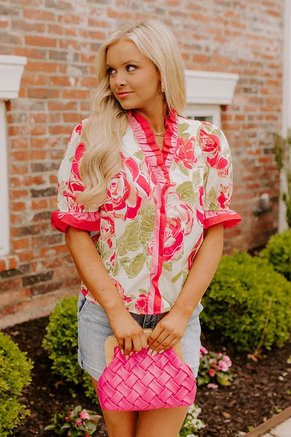 Botanical Garden Stroll Ruffle Top sold by Impressions