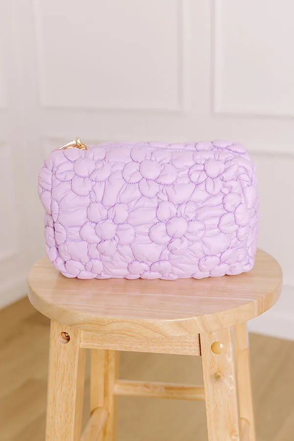 The Flora Puffer Cosmetic Bag in Dusty Purple sold by Impressions