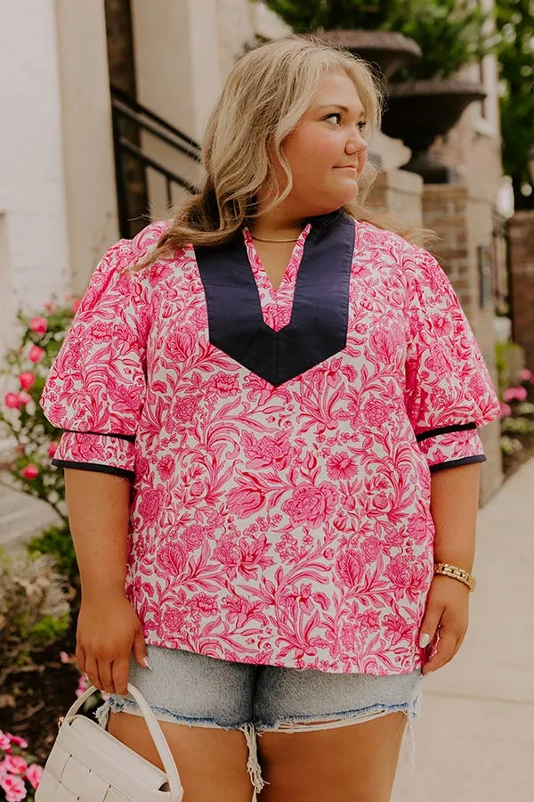Sonoma Charm Floral Top in Pink Curves sold by Impressions product image thumbnail 2
