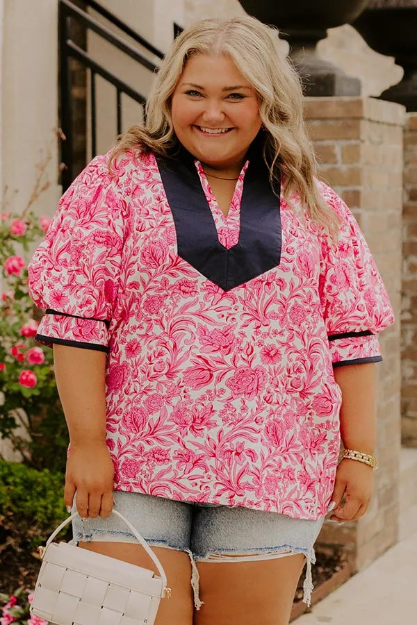 Sonoma Charm Floral Top in Pink Curves sold by Impressions