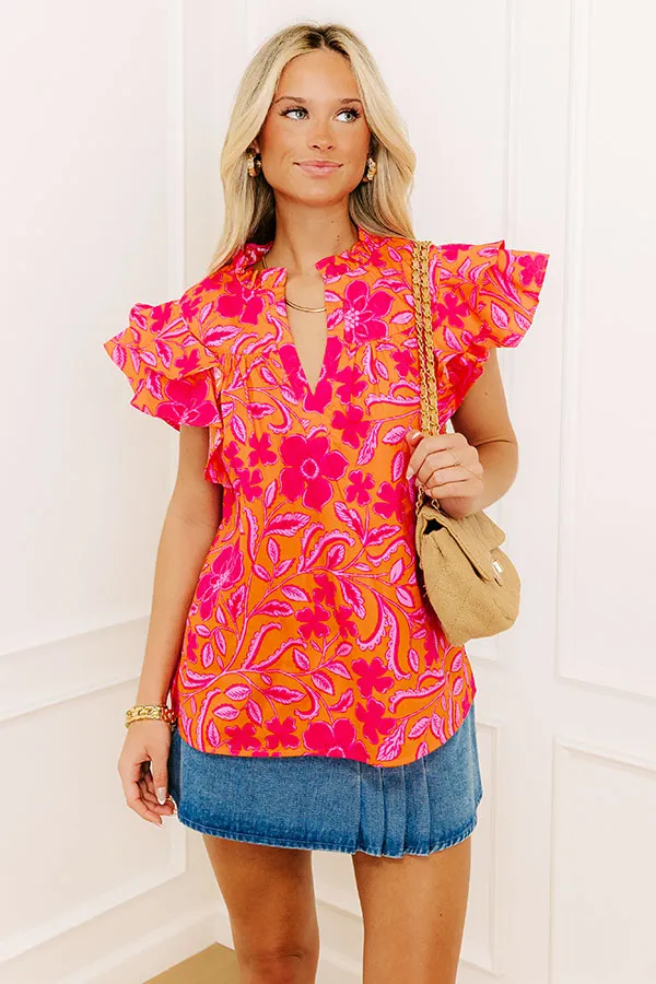 Mimosas Sippin' Floral Top sold by Impressions