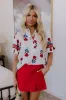 Garden Party Chic Floral Top in Red sold by Impressions