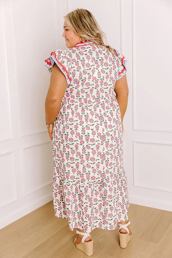Picnic Ready Floral Midi Dress in Red Curves sold by Impressions product image thumbnail 4