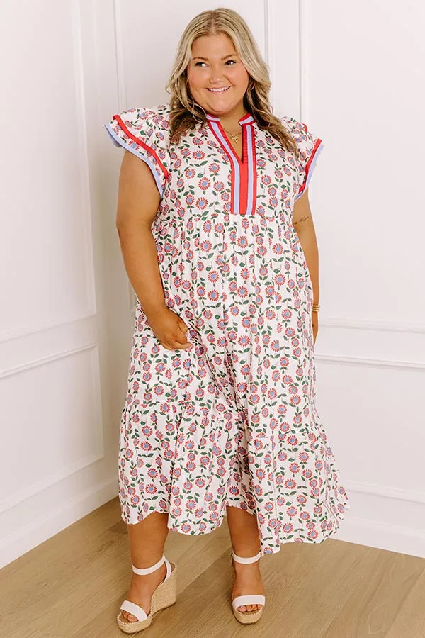Picnic Ready Floral Midi Dress in Red Curves sold by Impressions product image thumbnail 5