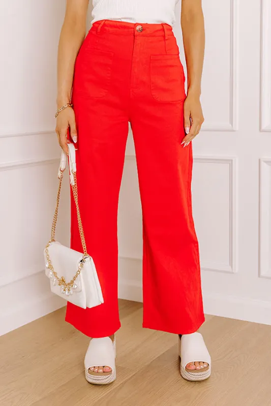 The Lana High Waist Wide Leg Jean in Red sold by Impressions