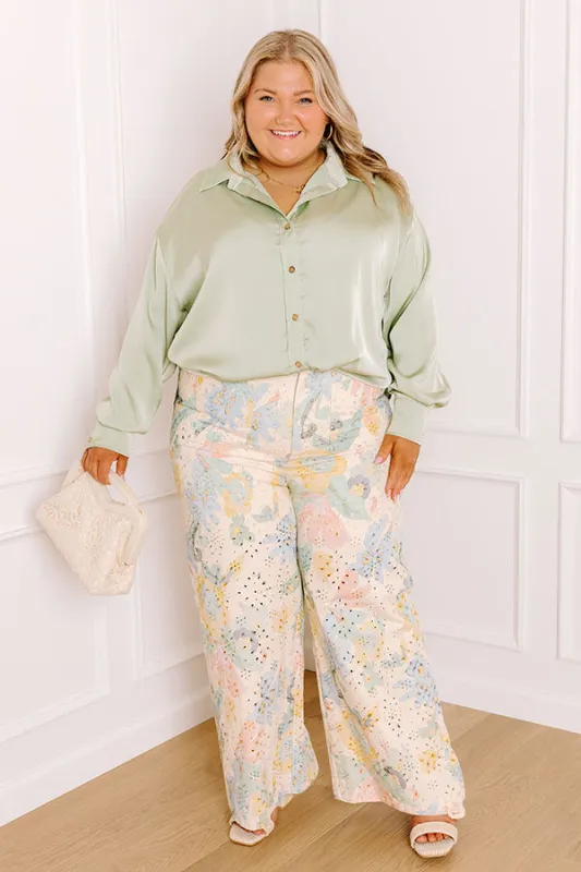 The Florence High Waist Floral Eyelet Pants Curves sold by Impressions
