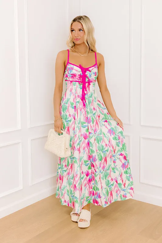Colorful Personality Front Tie Maxi Dress sold by Impressions