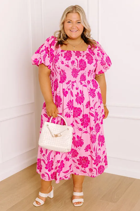 Lush Rows Floral Midi Dress Curves sold by Impressions