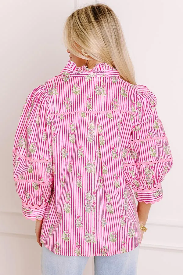 French Bistro Floral Button Up Top sold by Impressions product image thumbnail 3