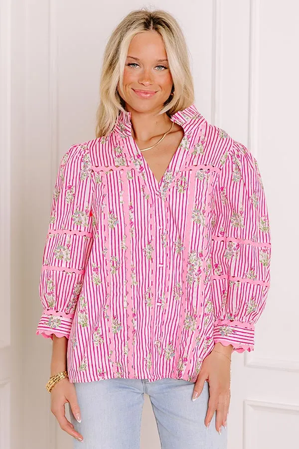 French Bistro Floral Button Up Top sold by Impressions product image thumbnail 4