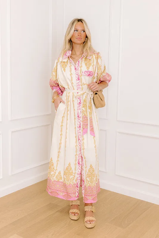 Isles of Scilly Floral Maxi Dress in Pink sold by Impressions