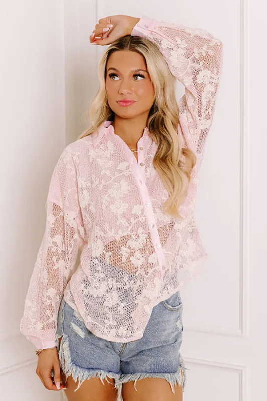 Serene Petals Embroidered Knit Button Up sold by Impressions