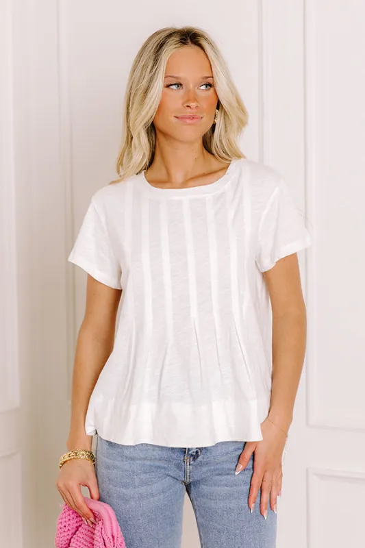 Plot Twist Pleated Top in White sold by Impressions