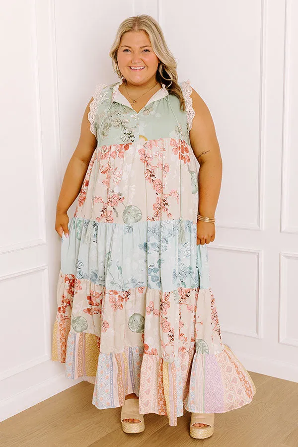 Garden Party Cutie Color Block Maxi Dress Curves sold by Impressions