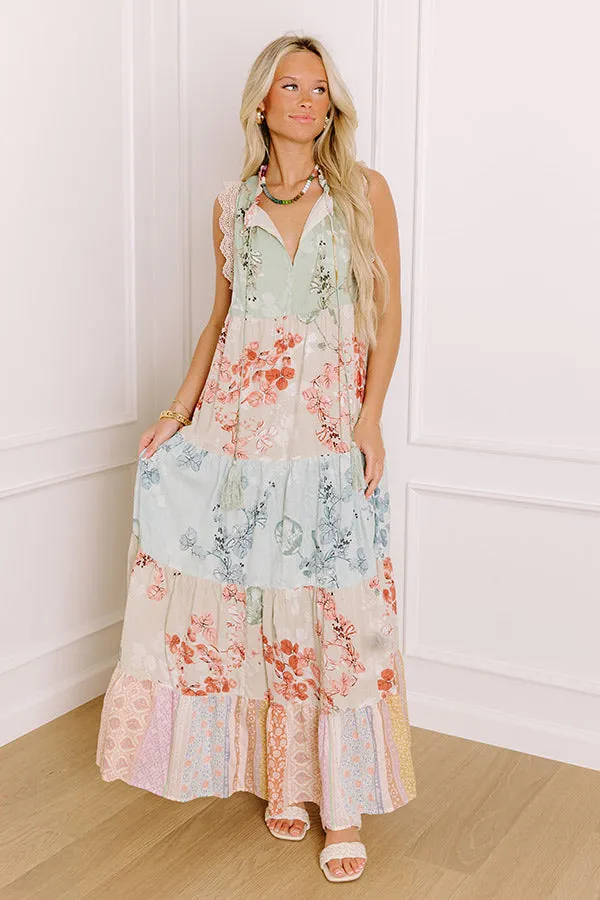 Garden Party Cutie Color Block Maxi Dress sold by Impressions