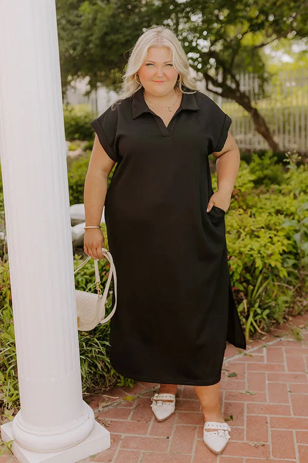 Cue The Casual T-shirt Midi Dress in Black Curves sold by Impressions product image thumbnail 3