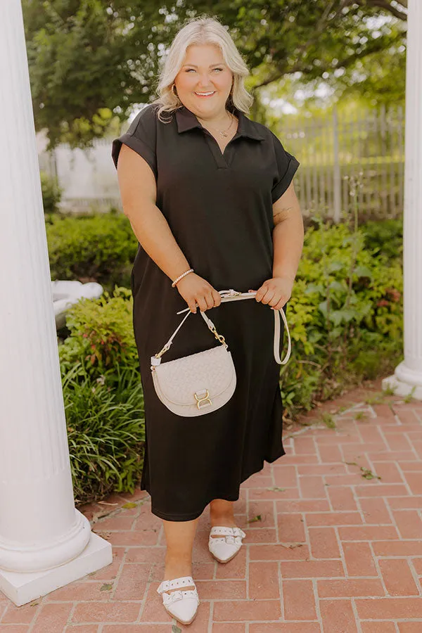 Cue The Casual T-shirt Midi Dress in Black Curves sold by Impressions product image thumbnail 2