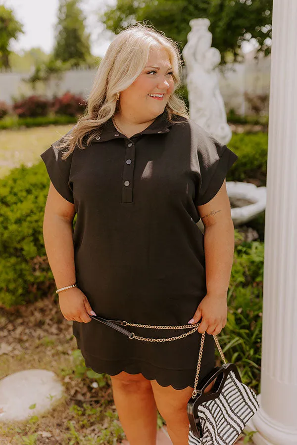 Patio Brunch Mini Dress in Black Curves sold by Impressions