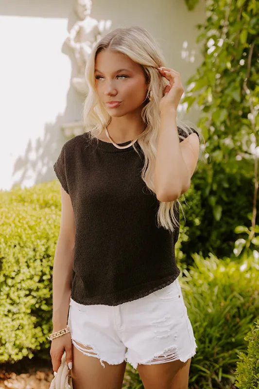Take Me To Nantucket Knit Top in Black sold by Impressions