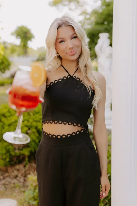 Penthouse Chic Linen-Blend Halter Top sold by Impressions