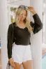 Chic Moment Linen-Blend Knit Shrug in Black sold by Impressions