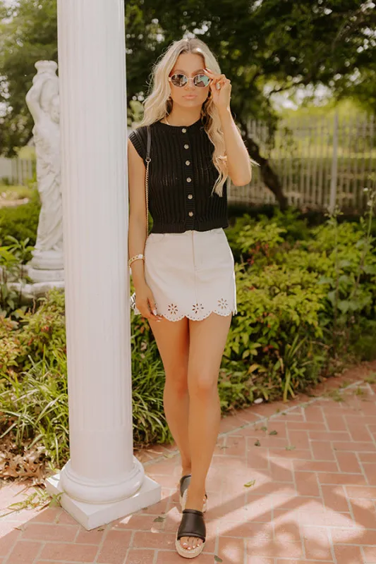 Vacay Breeze Knit Button Up Top sold by Impressions