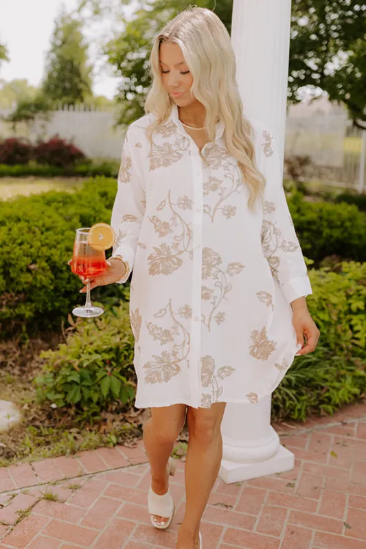 Bungalow Cutie Embroidered Button Down Mini Dress sold by Impressions