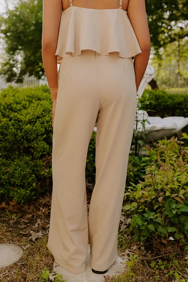 First Class Chic High Waist Wide Leg Pants in Iced Latte sold by Impressions product image thumbnail 4