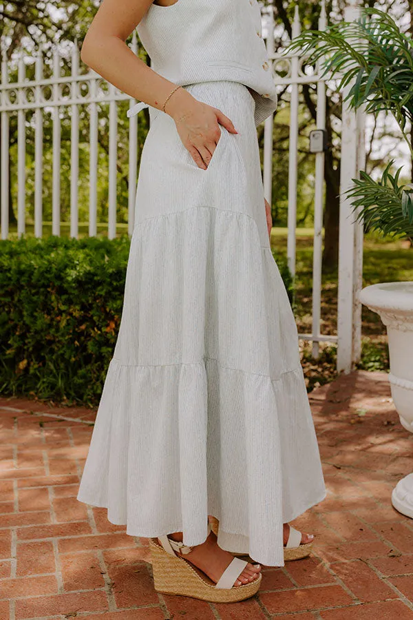 Coastal Chic High Waist Linen-Blend Stripe Maxi Skirt sold by Impressions product image thumbnail 3