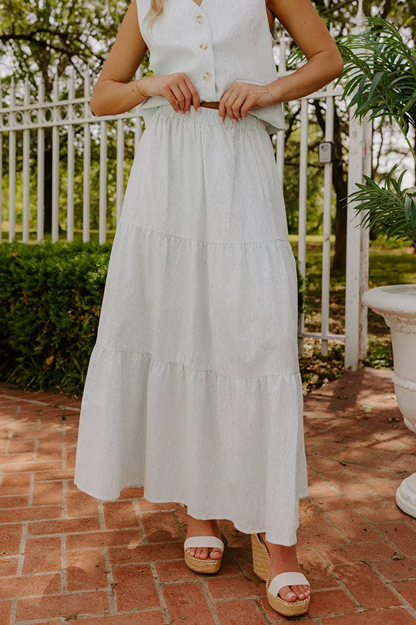 Coastal Chic High Waist Linen-Blend Stripe Maxi Skirt sold by Impressions product image thumbnail 2