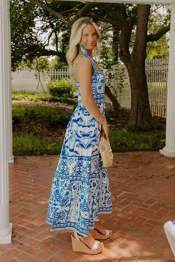 French Riviera Floral Midi Dress in Blue sold by Impressions product image thumbnail 4