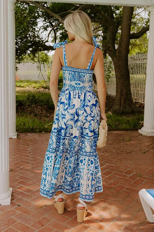 French Riviera Floral Midi Dress in Blue sold by Impressions product image thumbnail 5