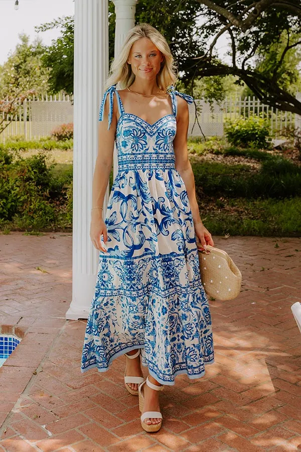 French Riviera Floral Midi Dress in Blue sold by Impressions product image thumbnail 2