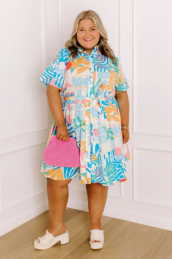 On Island Time Button Down Mini Dress Curves sold by Impressions product image thumbnail 5